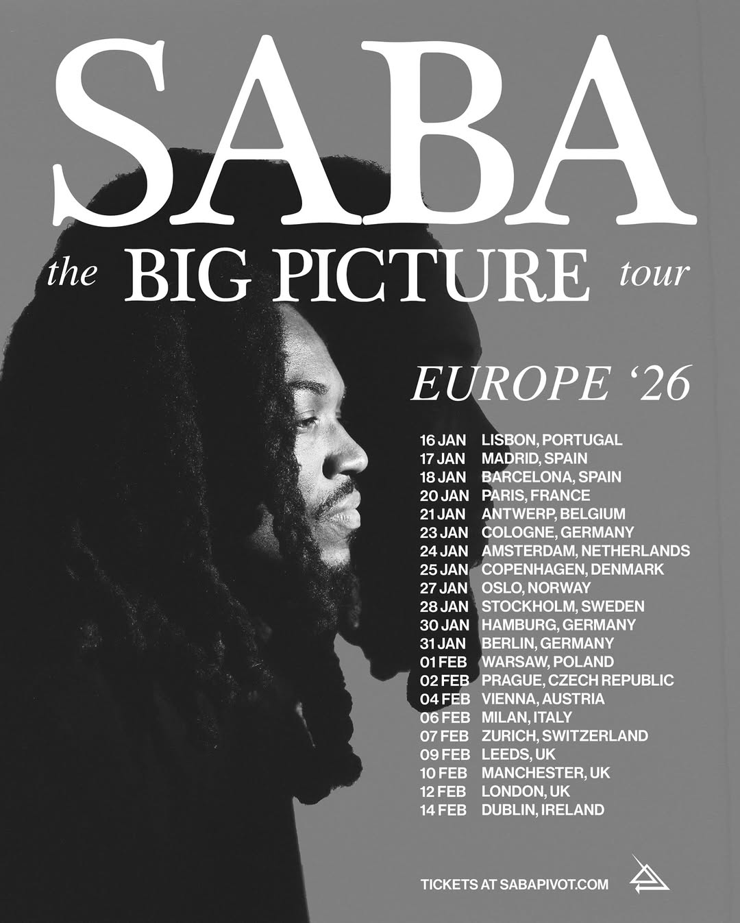 Saba The Big Picture Tour Poster 2026